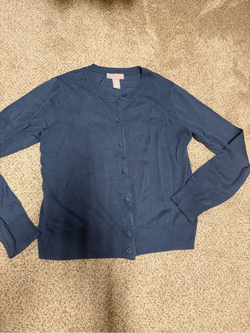 H&M Fine Knit Button-Front Crewneck Cardigan